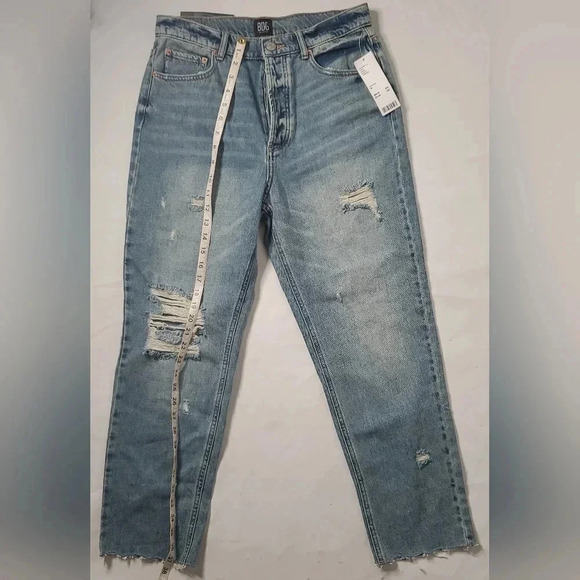 Nwt BDG Slim Straight Heathered 100% Cotton Blue Denim Jeans Sz 30 Raw H… - Picture 2 of 10